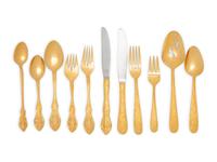 Two Gold Plated Stainless Steel Flatware Services