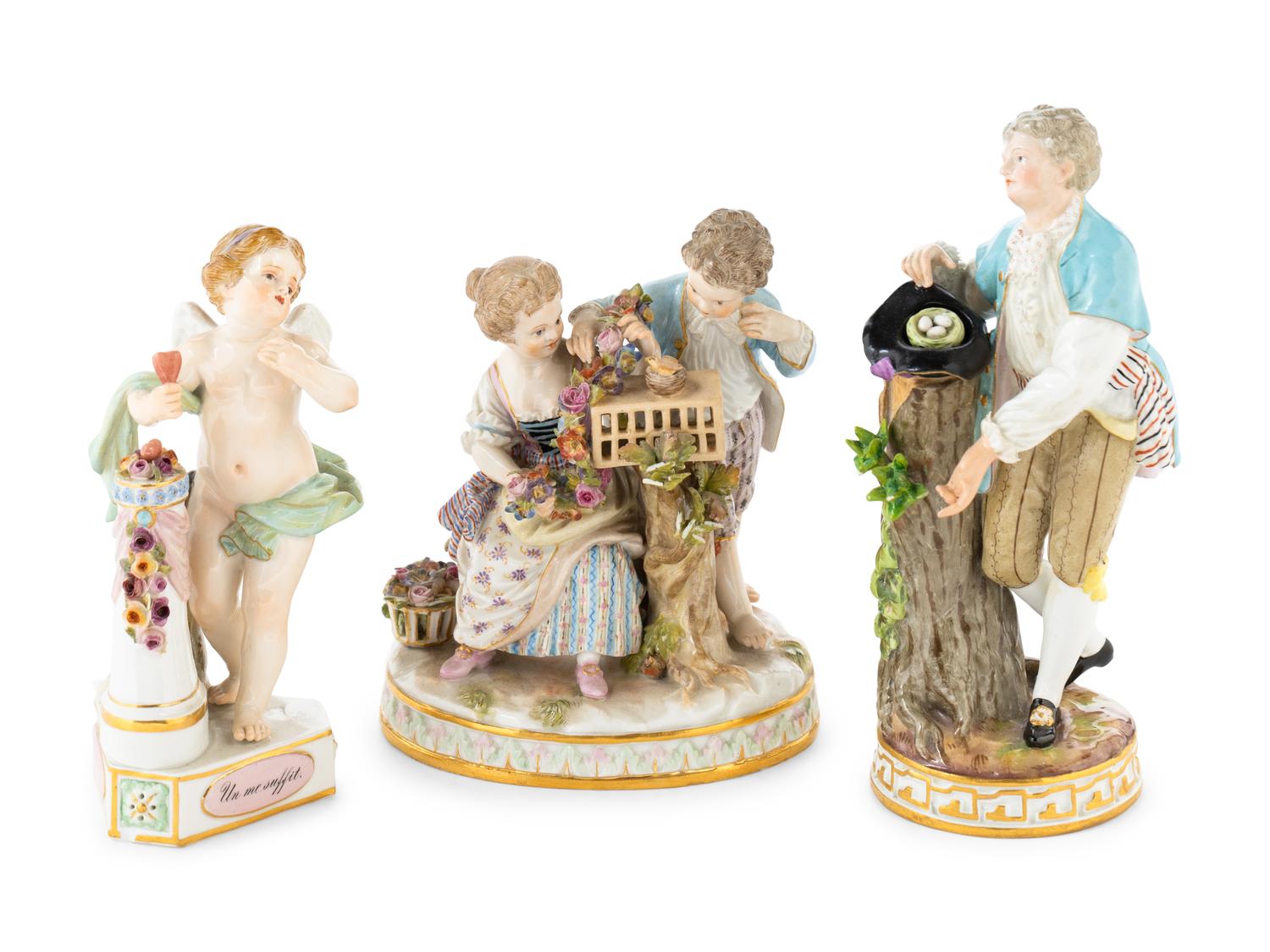 Three Meissen Porcelain Figures