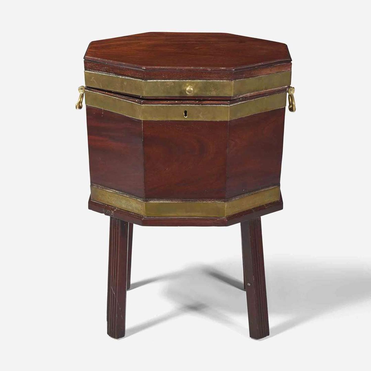 A George III brass-bound mahogany wine cooler late 18th century