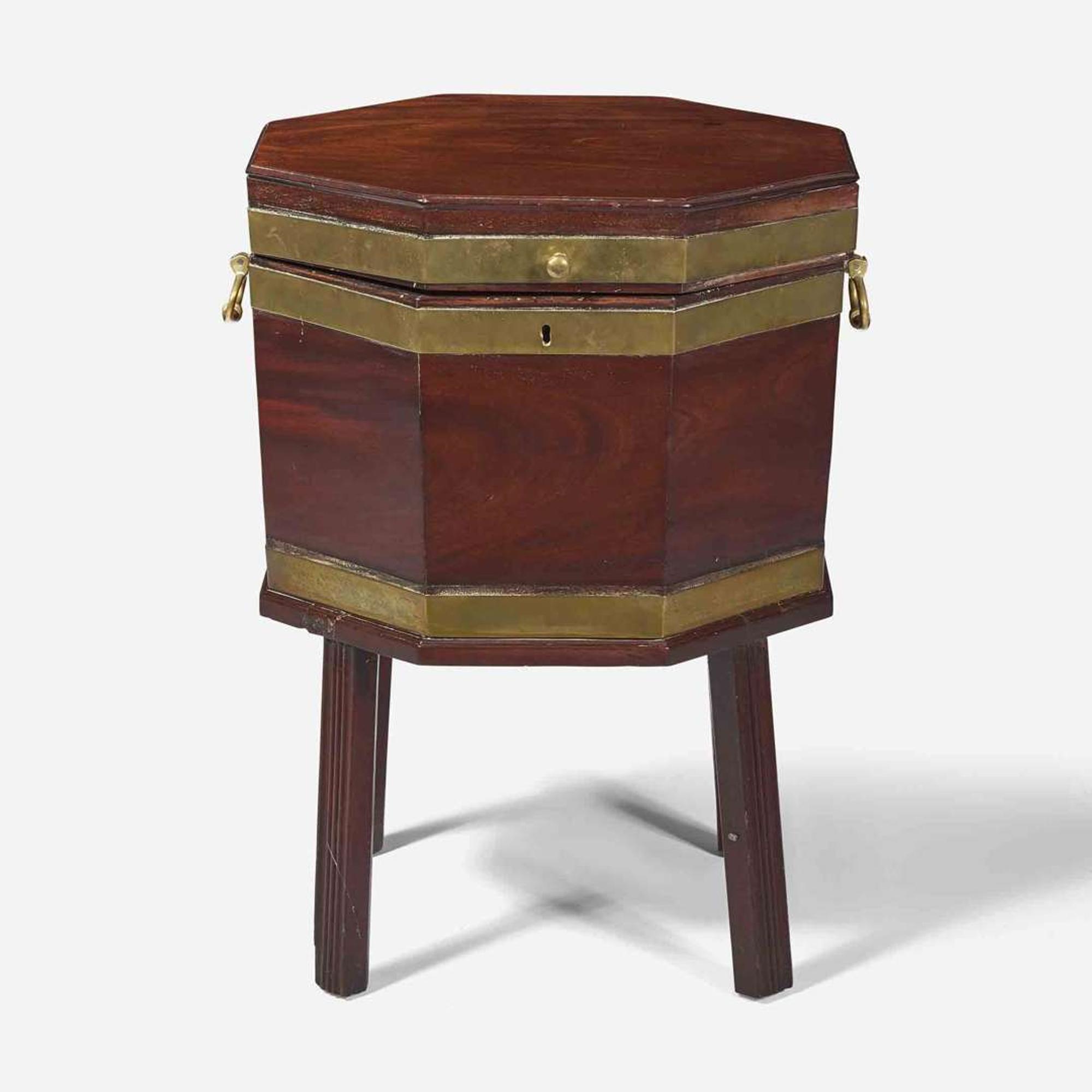A George III brass-bound mahogany wine cooler late 18th century