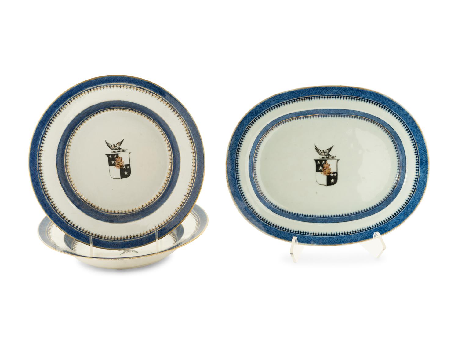 Three Chinese Export Porcelain Plates