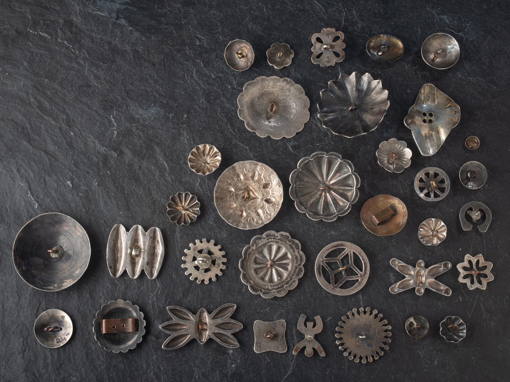 Navajo and Zuni Buttons and Hat Band