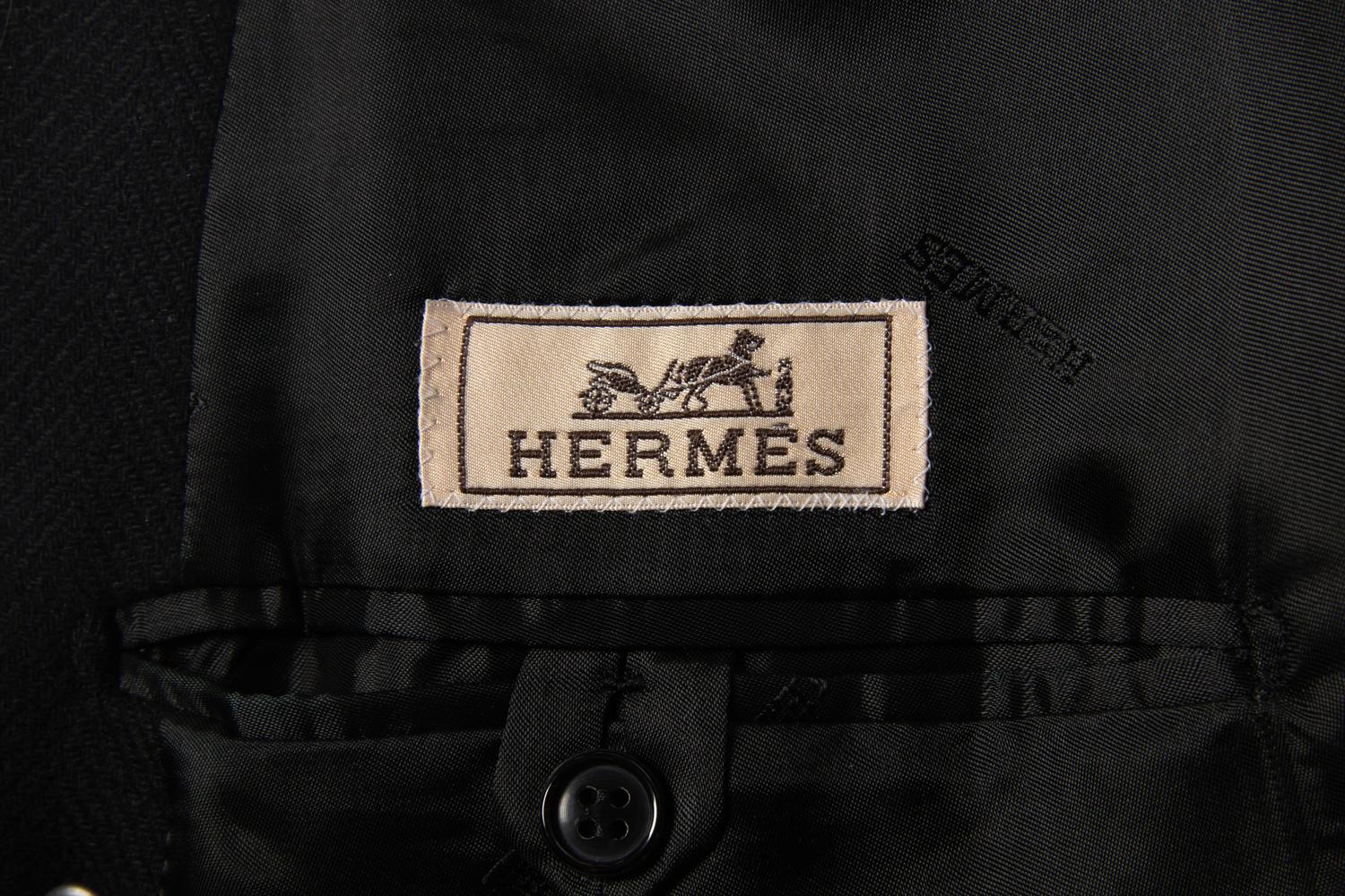 HERMÈS BLACK WOOL & CASHMERE COAT