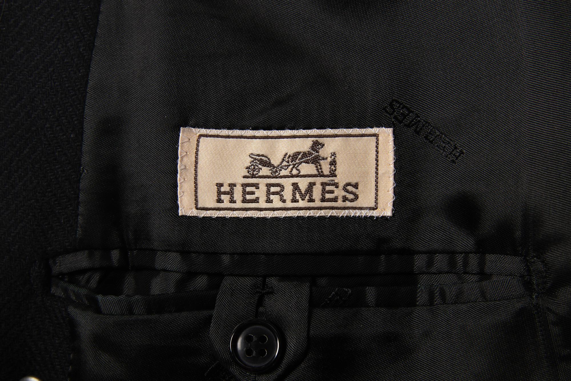 HERMÈS BLACK WOOL & CASHMERE COAT