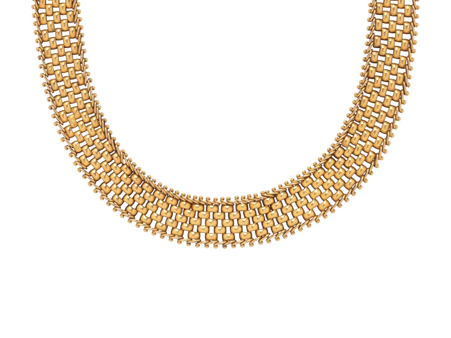 YELLOW GOLD MESH NECKLACE