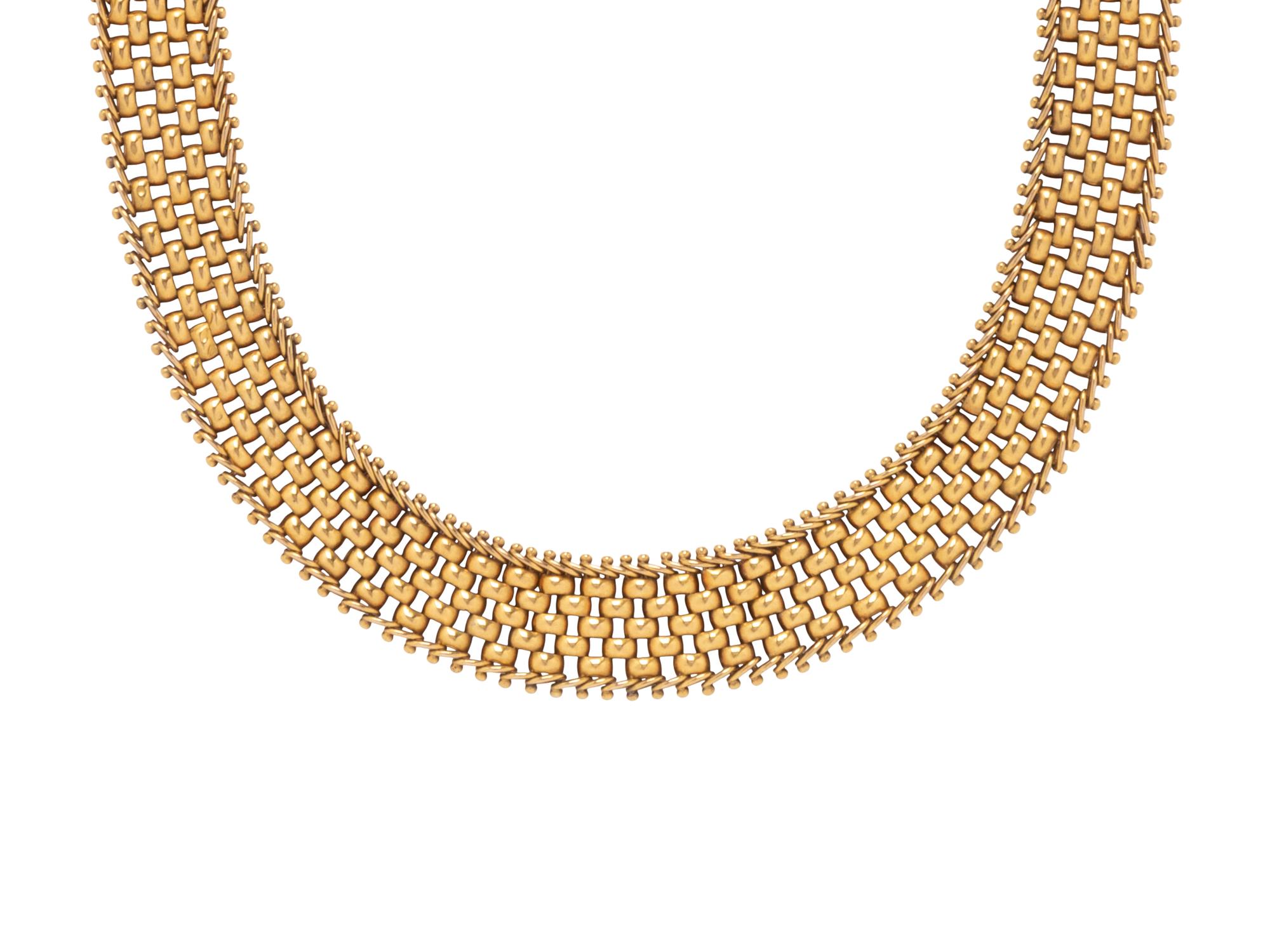 YELLOW GOLD MESH NECKLACE
