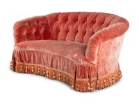 A Button-Tufted Velvet Reniform Sofa