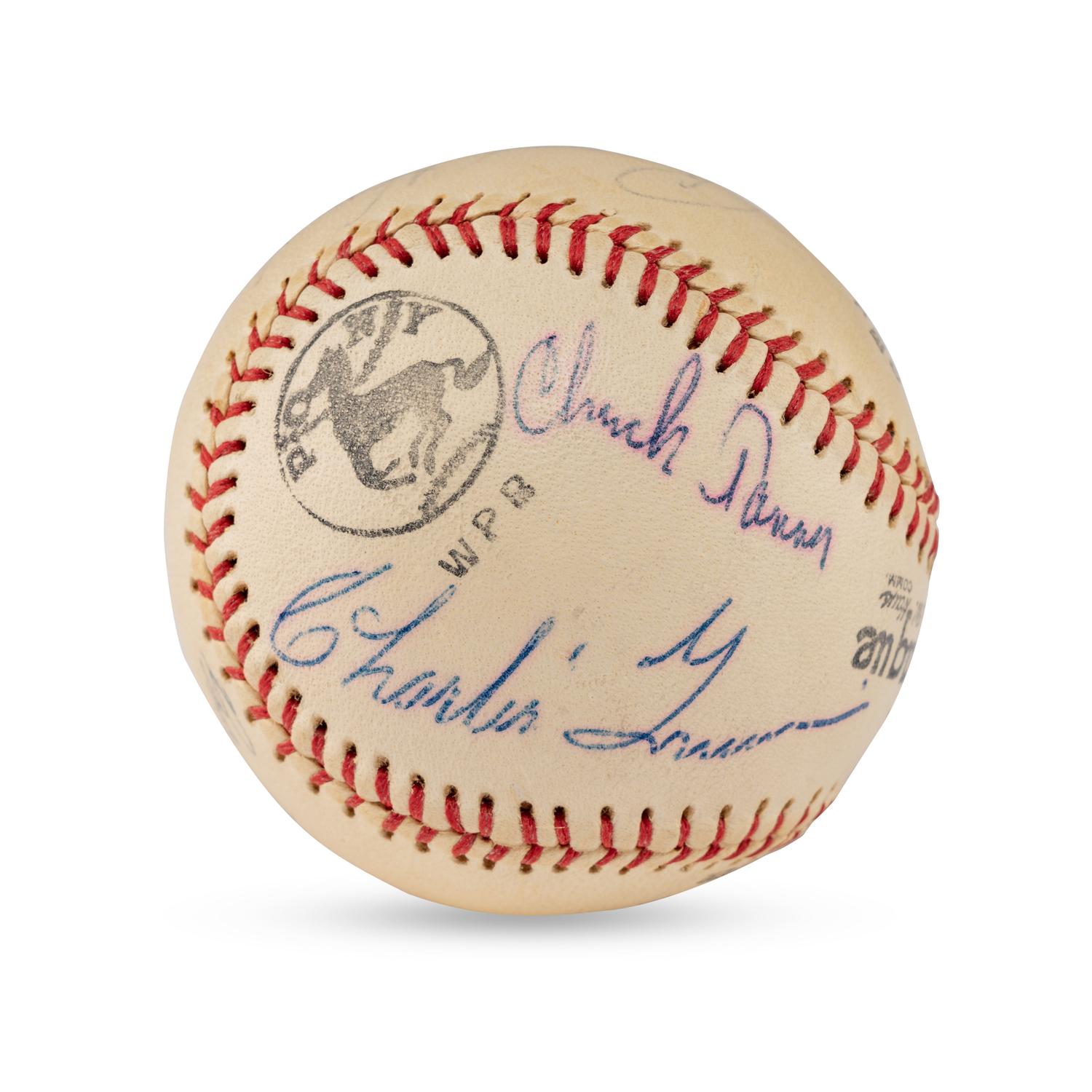 A 1943 Multi Signed Autograph Baseball Featuring Rogers Hornsby and Charlie Grimm (Beckett Authentication Services Letter of Authenticity)