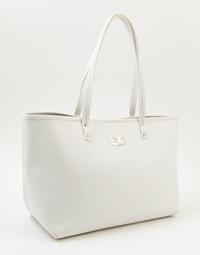 A Salvatore Ferragamo White Leather Tote Bag, 12.25" x 9.75" x 5.75"; Strap drop: 8.5".