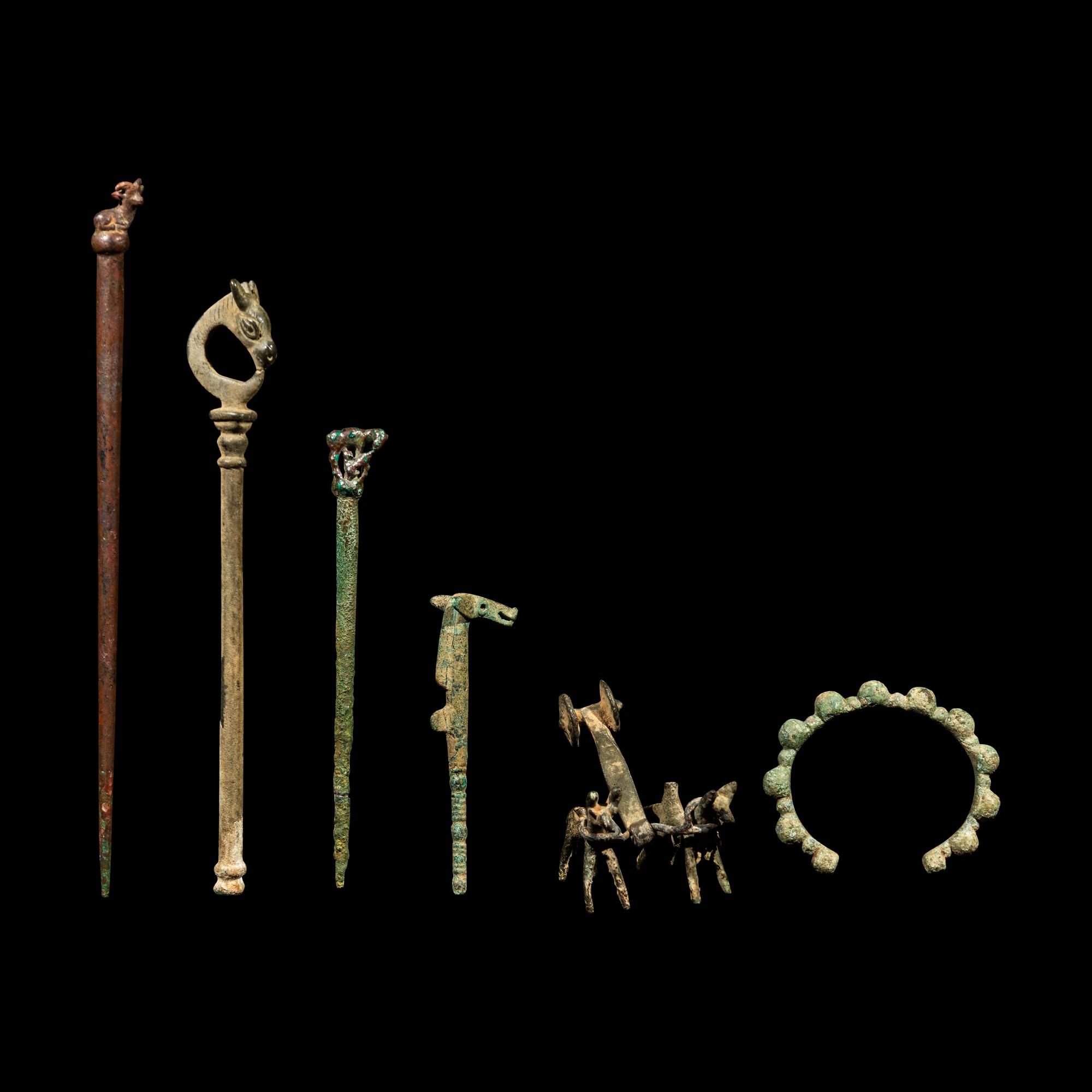 Six Near Eastern and Western Asiatic Bronze Items