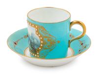 A Sèvres Style "Jeweled" Porcelain Cup and Saucer