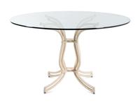A White-Painted Cast Metal Faux Bamboo Dining Suite