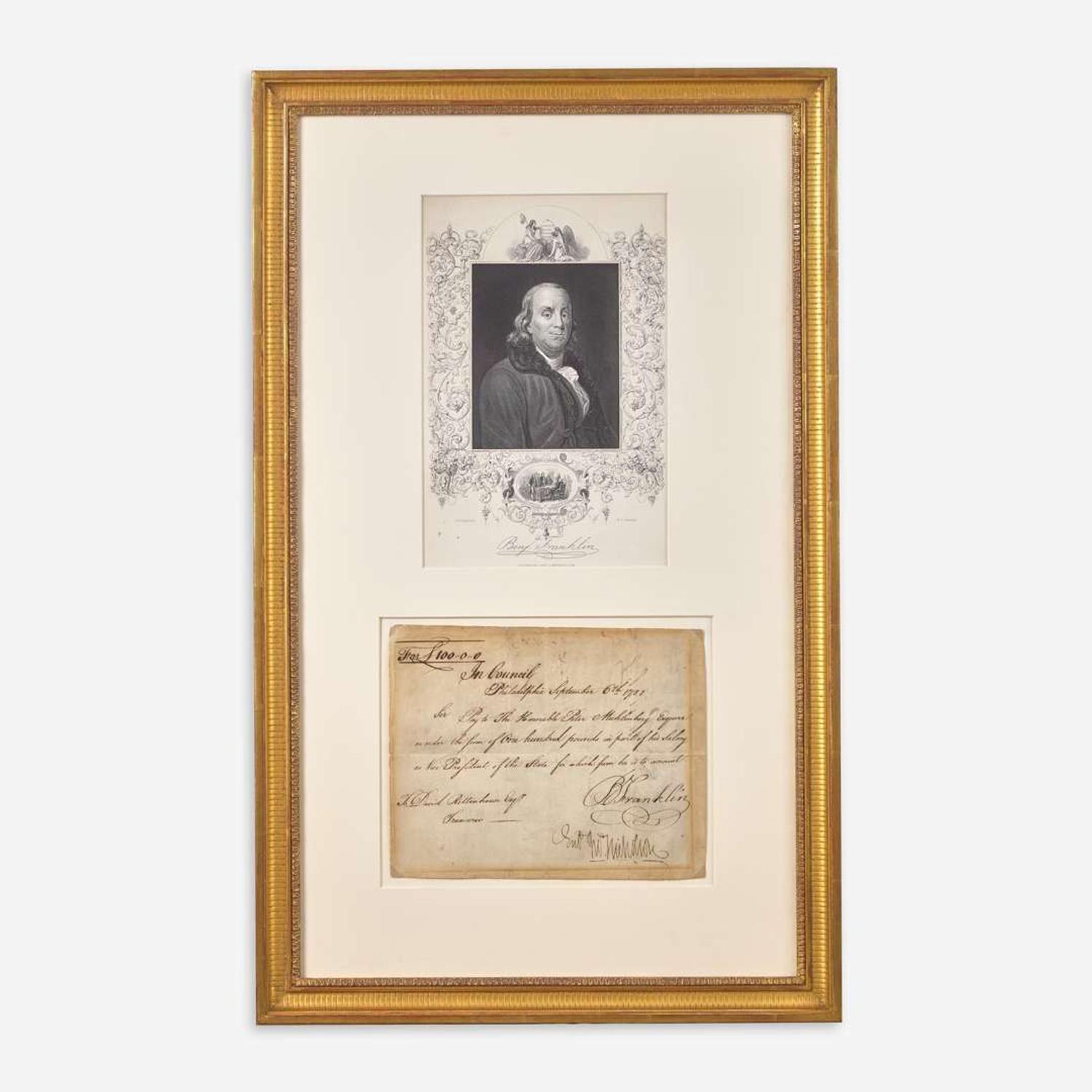 [Americana] Franklin, Benjamin Manuscript Document, signed
