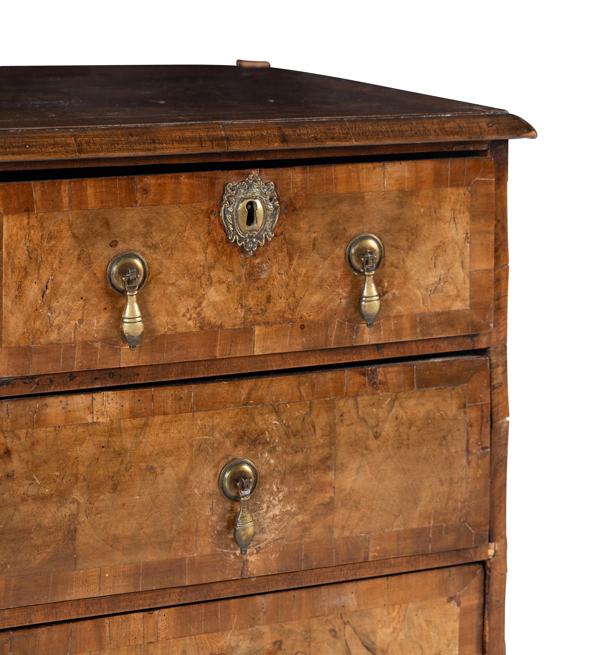 A George II Walnut Chest of Drawers