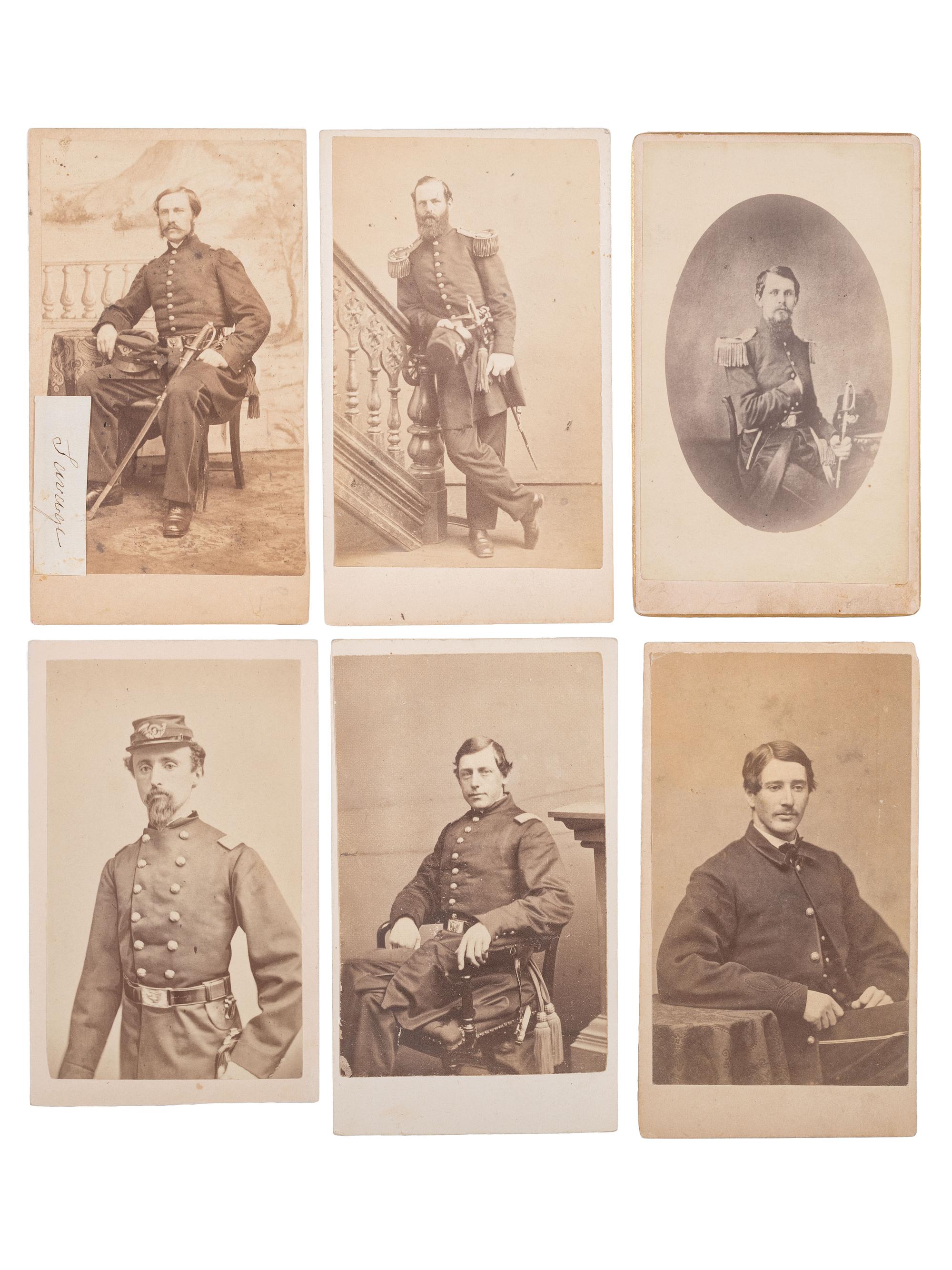 [CIVIL WAR]. 18 CDVs of officers of the 2nd Massachusetts Infantry, which saw extensive combat at Antietam and Gettysburg.