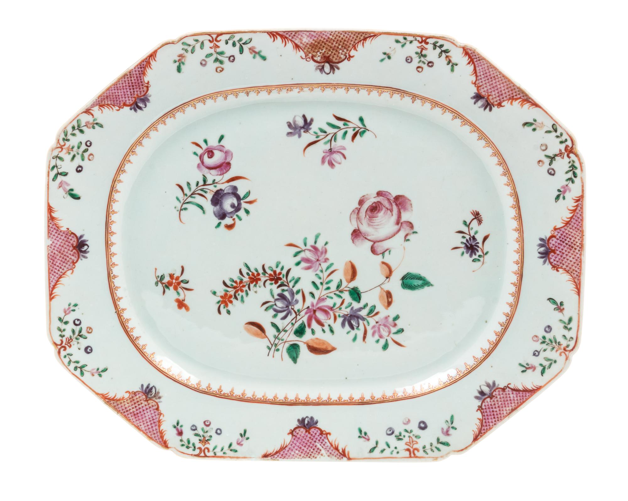 A Chinese Export Famille Rose Porcelain Platter Width 16 3/4 inches. — 19TH CENTURY
