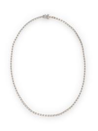 DIAMOND AND WHITE GOLD LINE NECKLACE