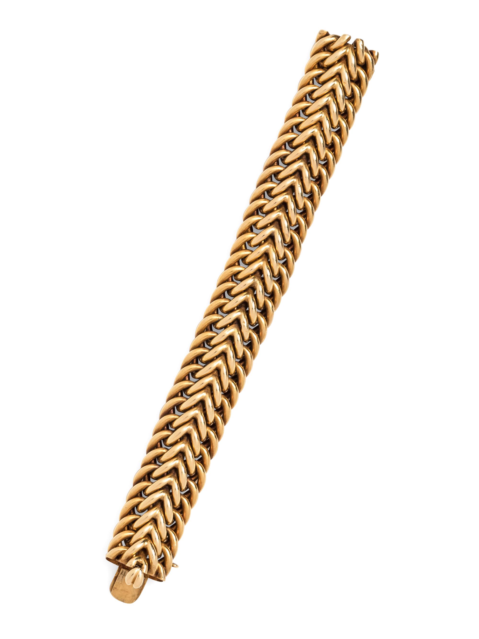 A Yellow Gold Fancy Link Bracelet,