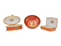 Three French Parcel Gilt Porcelain Articles