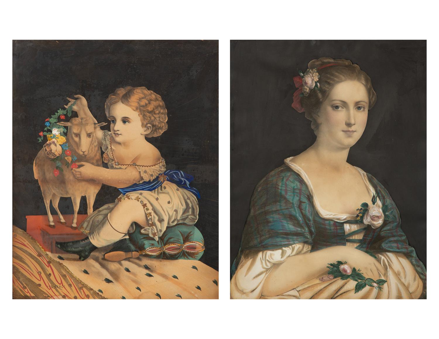 An Associated Pair of English Decoupage Pictures