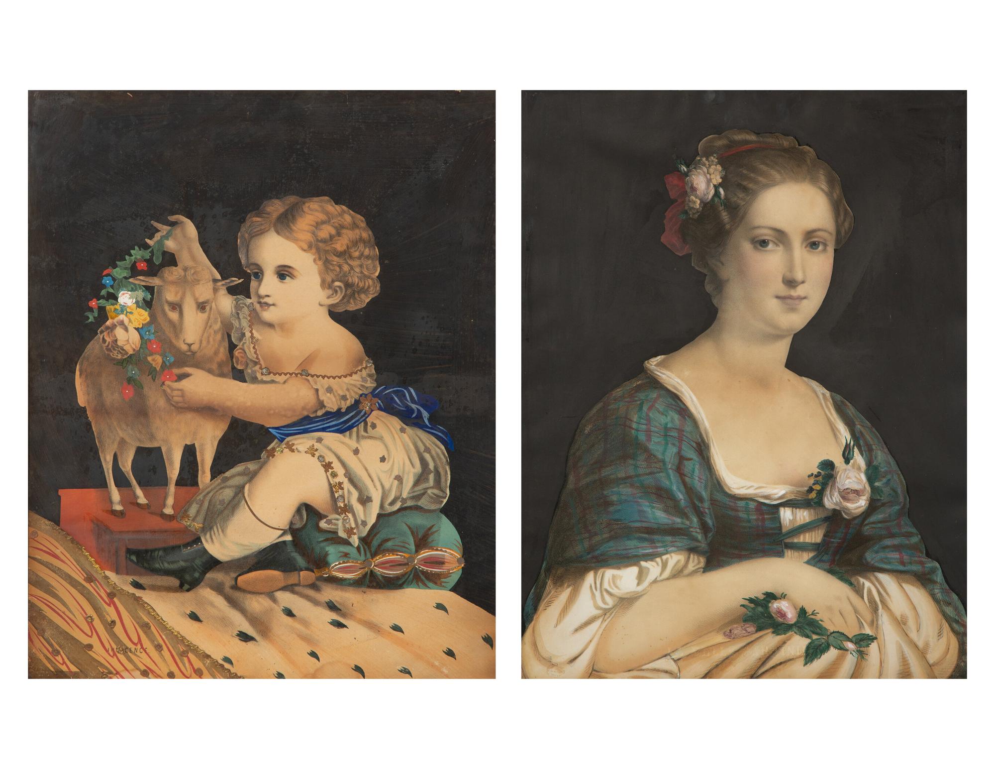 An Associated Pair of English Decoupage Pictures