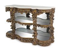 A Continental Giltwood Marble-Top Console Table
