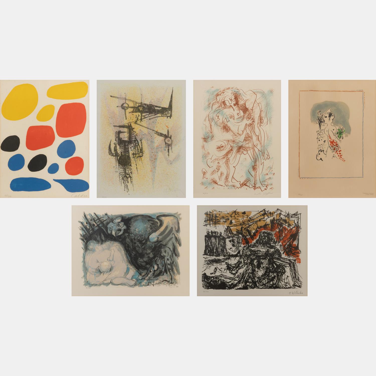 A group of six prints from the Flight portfolio