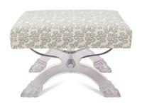 An Acrylic and Metal Curule Ottoman