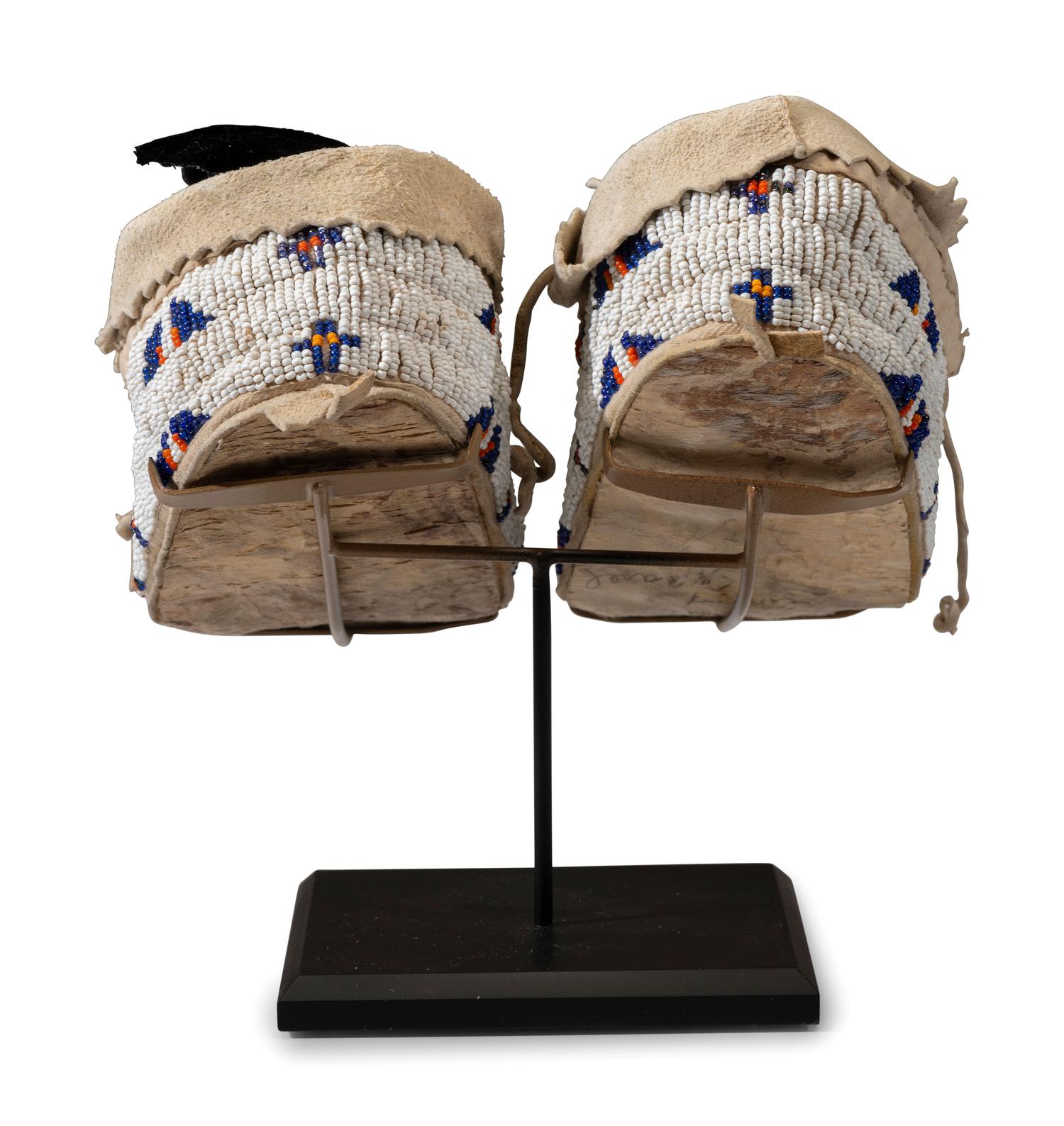 Northern Plains Child's Beaded Hide Moccasins