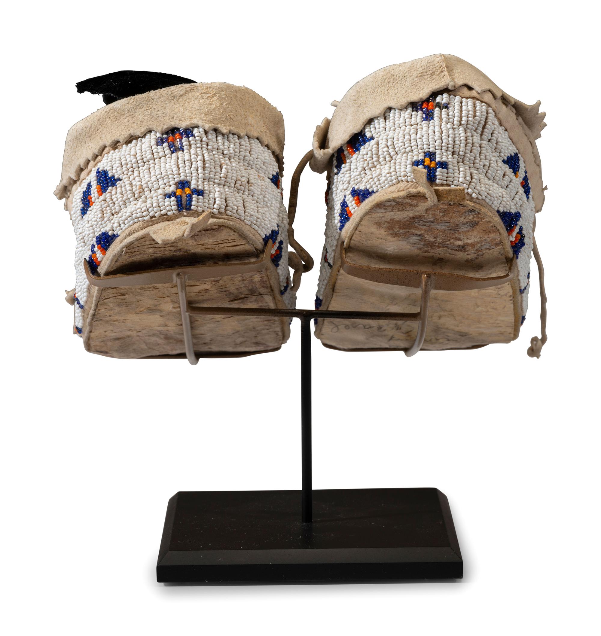 Northern Plains Child's Beaded Hide Moccasins