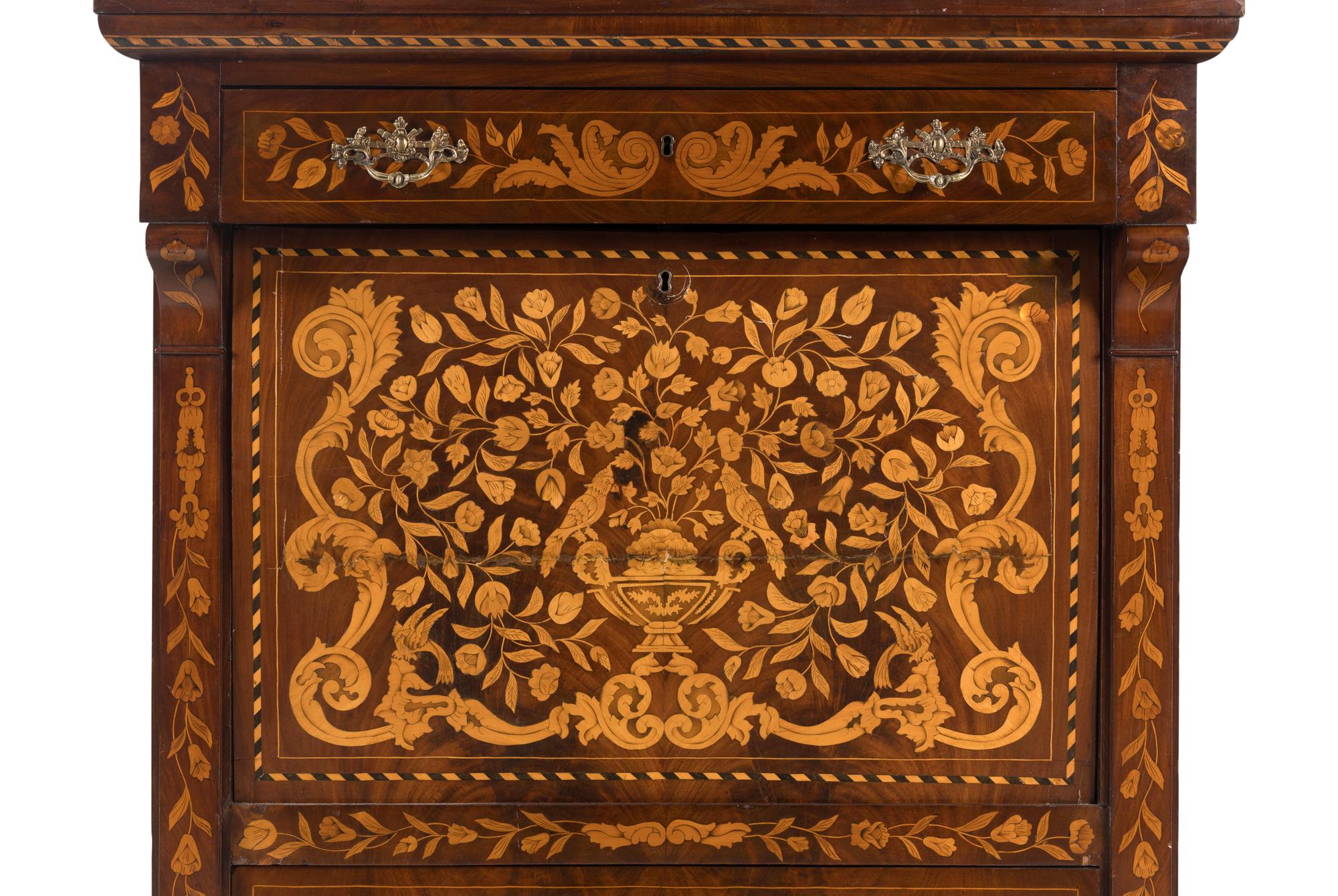 A Dutch Marquetry Secrétaire à Abattant