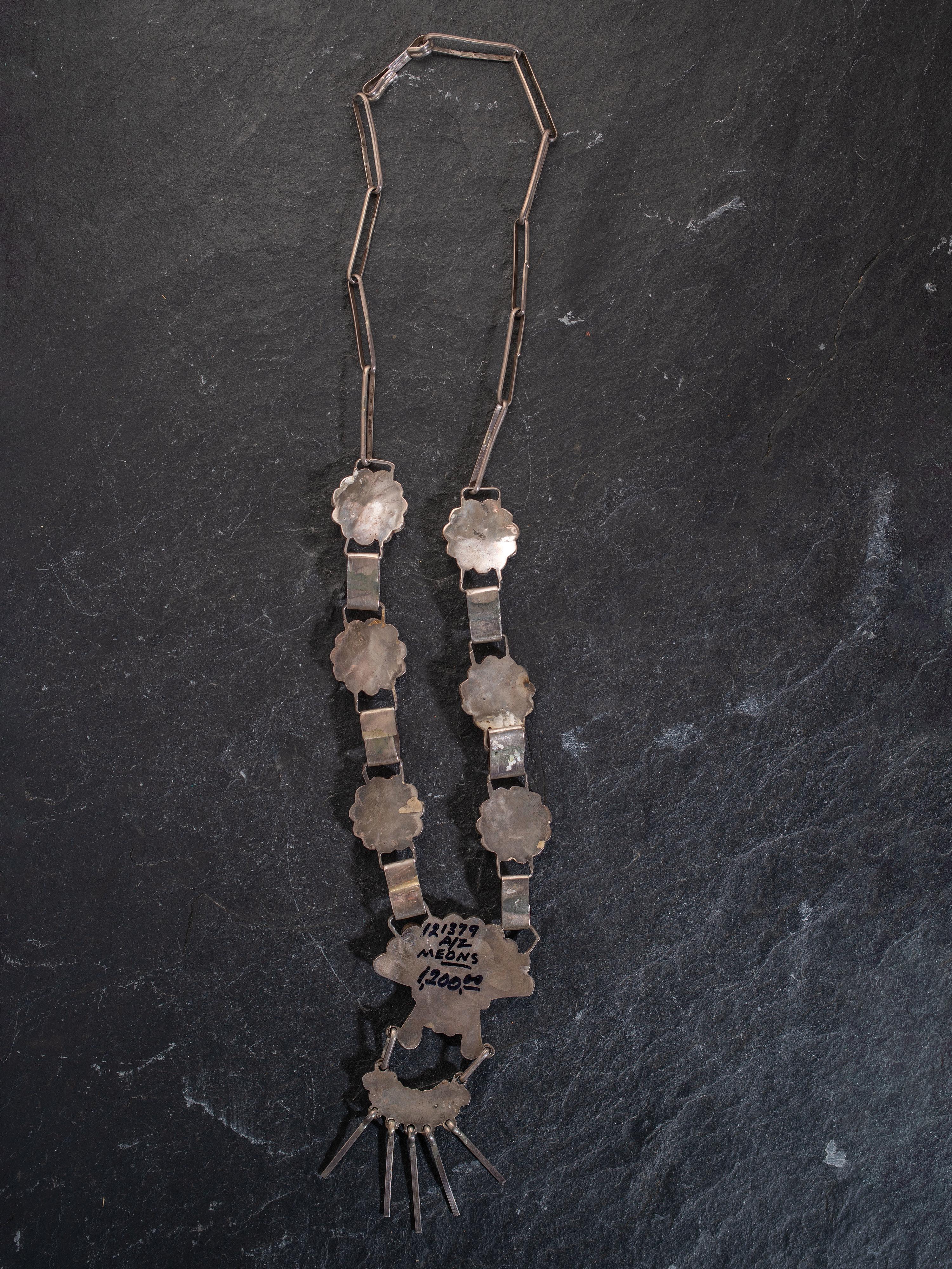 Zuni Mosaic Inlay Sunface Necklace