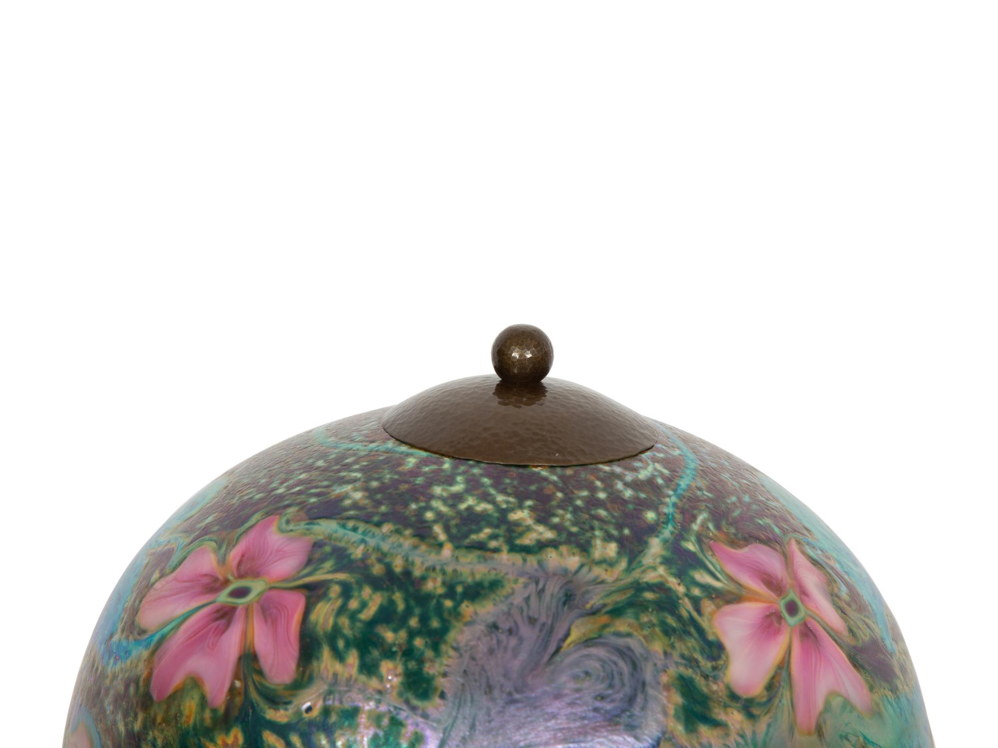 A Charles Lotton Multiflora Art Glass Table Lamp