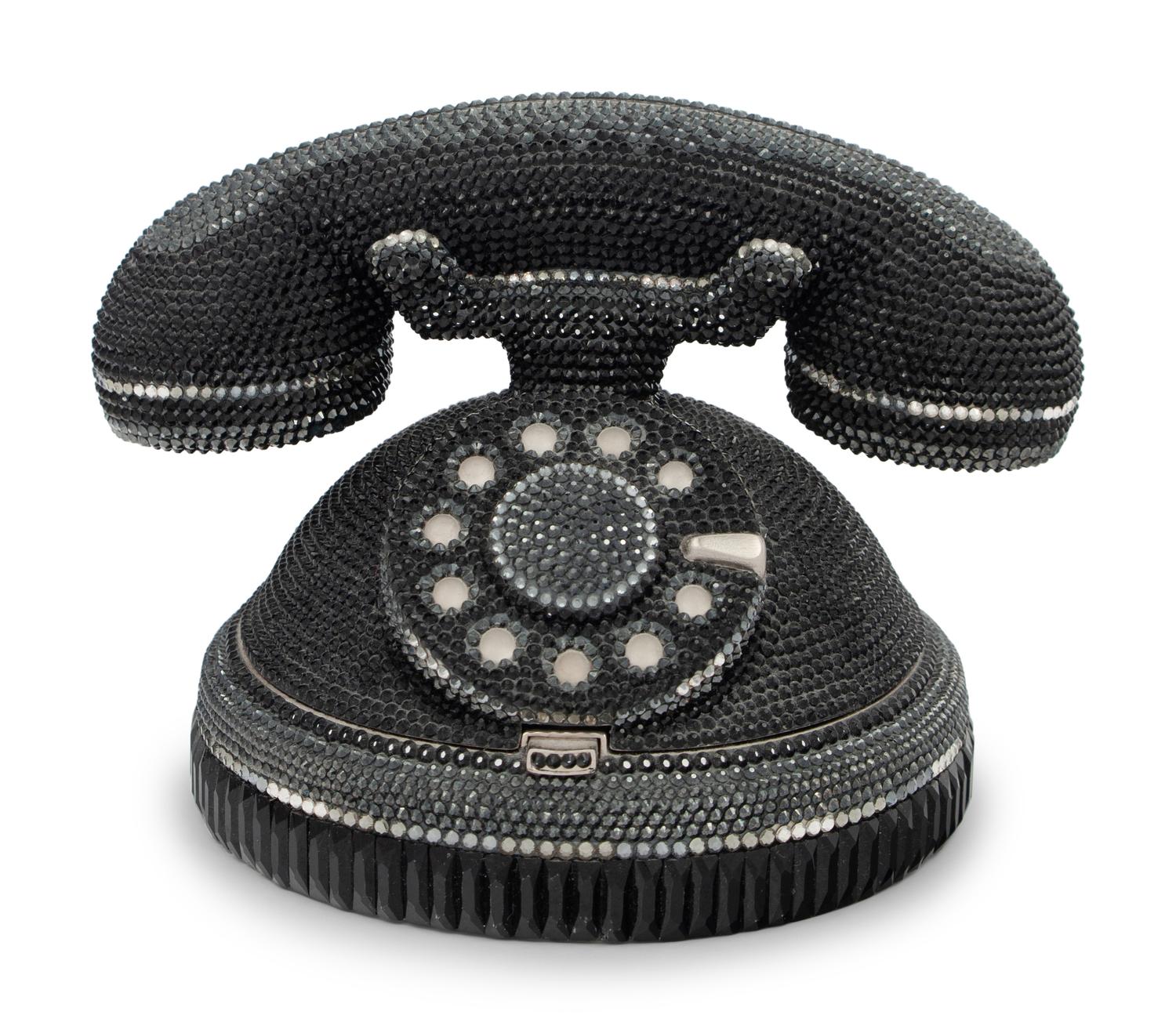 Judith Leiber Collector's Edition Black Rotary Phone Minaudière