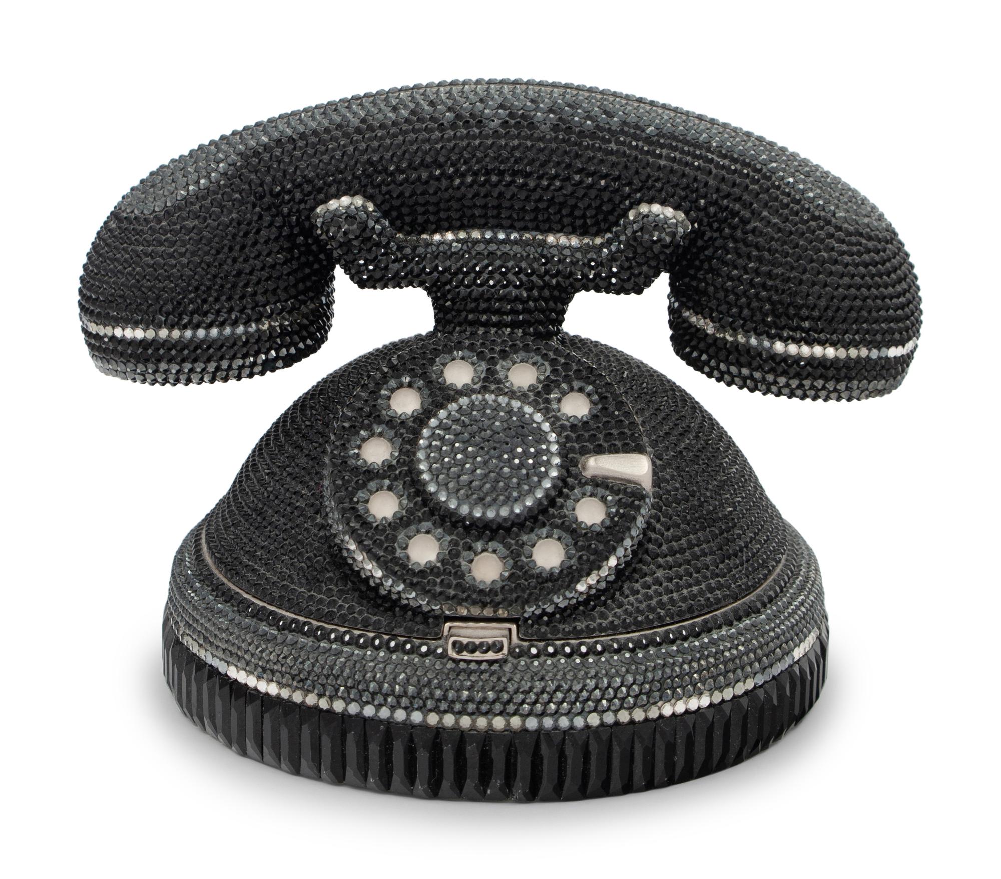 Judith Leiber Collector's Edition Black Rotary Phone Minaudière