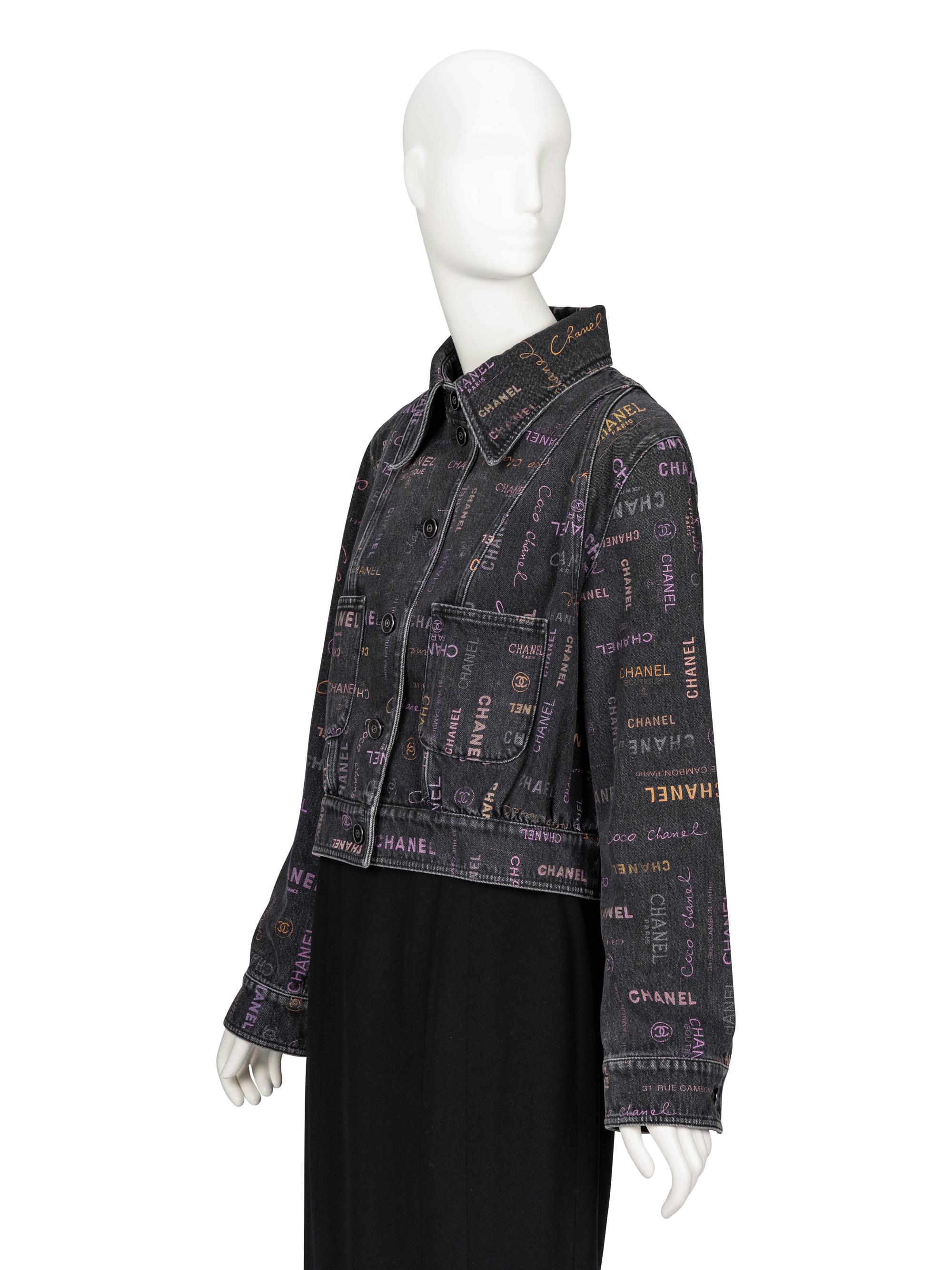 Chanel, Logo-Print Denim Jacket