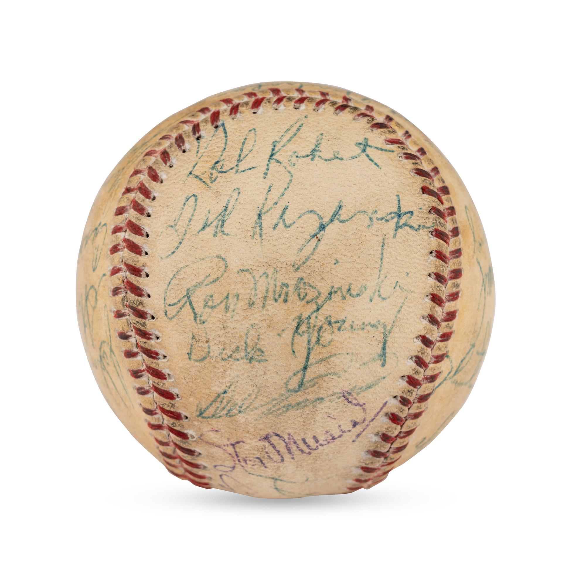 A Philadelphia Phillies Multi Signed Autograph Baseball With Additional 1950s Stars (Stan Musial, Enos Slaughter)