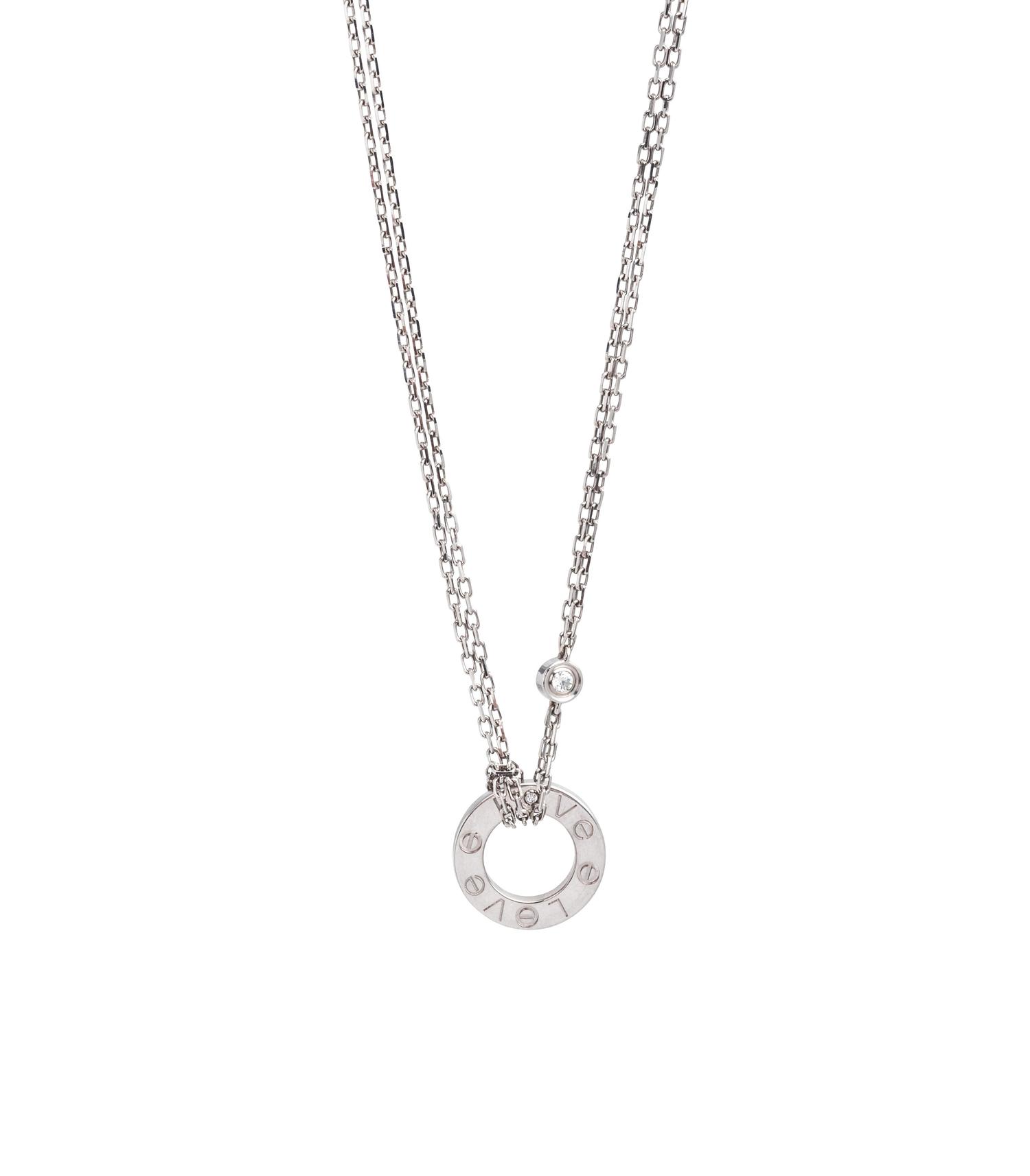 CARTIER, WHITE GOLD AND DIAMOND 'LOVE' NECKLACE