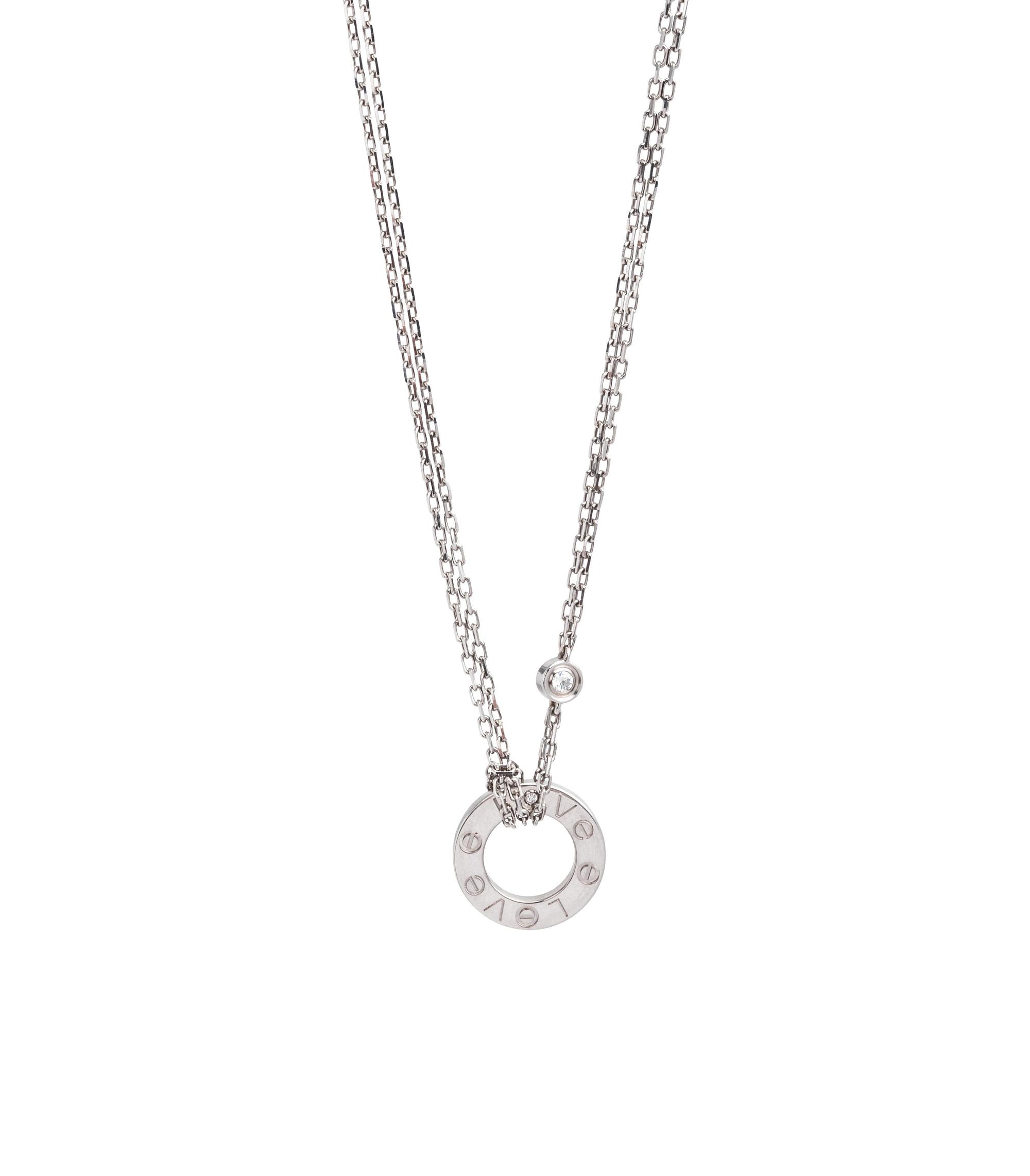 CARTIER, WHITE GOLD AND DIAMOND 'LOVE' NECKLACE