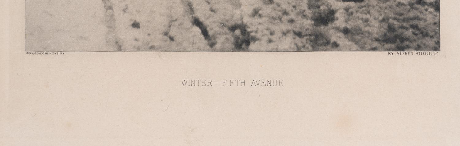 Alfred Stieglitz (1864-1964) Winter, Fifth Avenue, 1893, from "Photographic Times" 1896