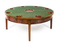 A George III Mahogany Flip-Top Low Game Table Height 19 x diameter of top 46 inches. — 19TH CENTURY