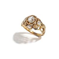 GEORGIAN, YELLOW GOLD AND DIAMOND RING