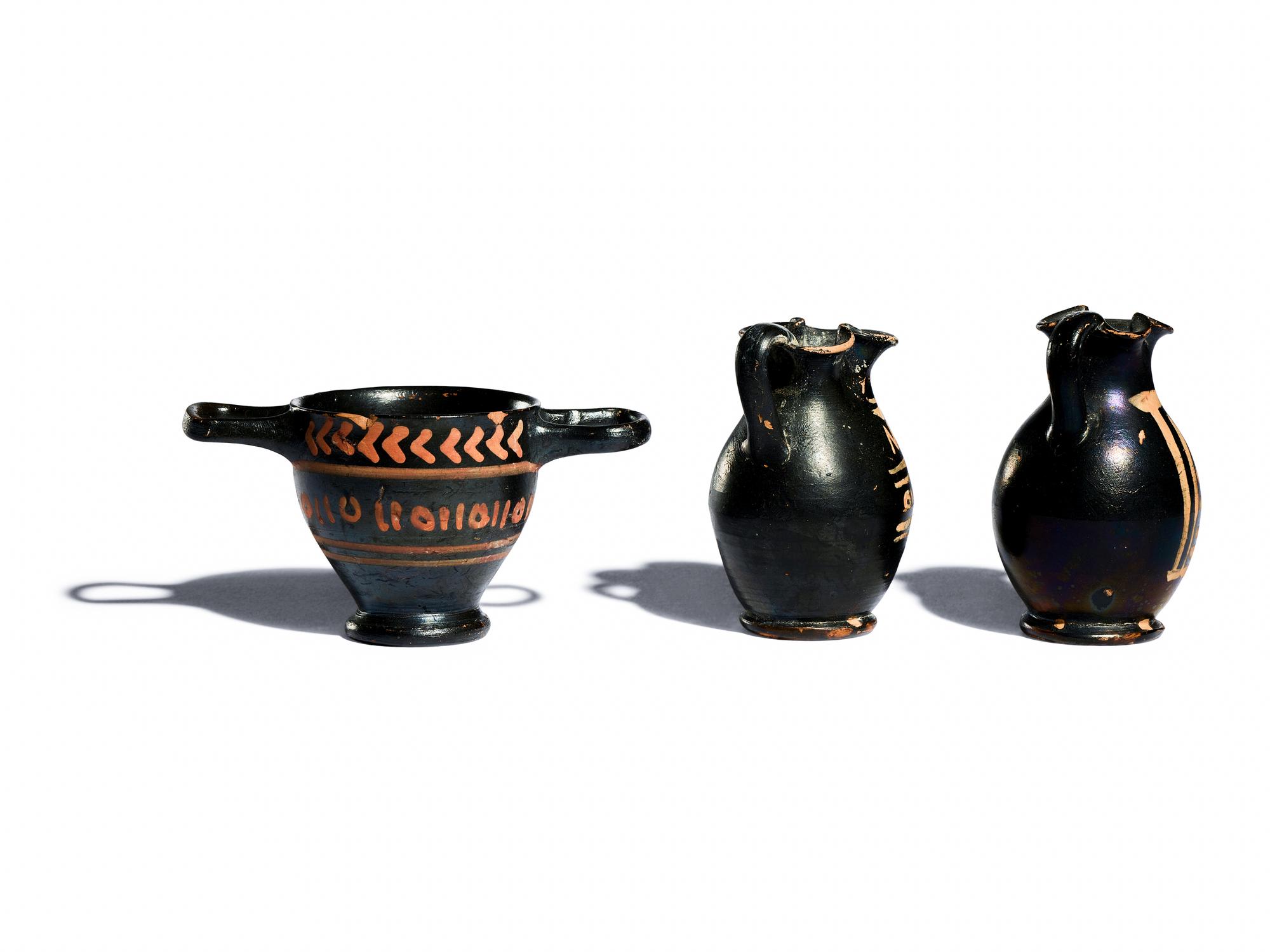 Three Apulian Xenon-Ware Miniature Vessels