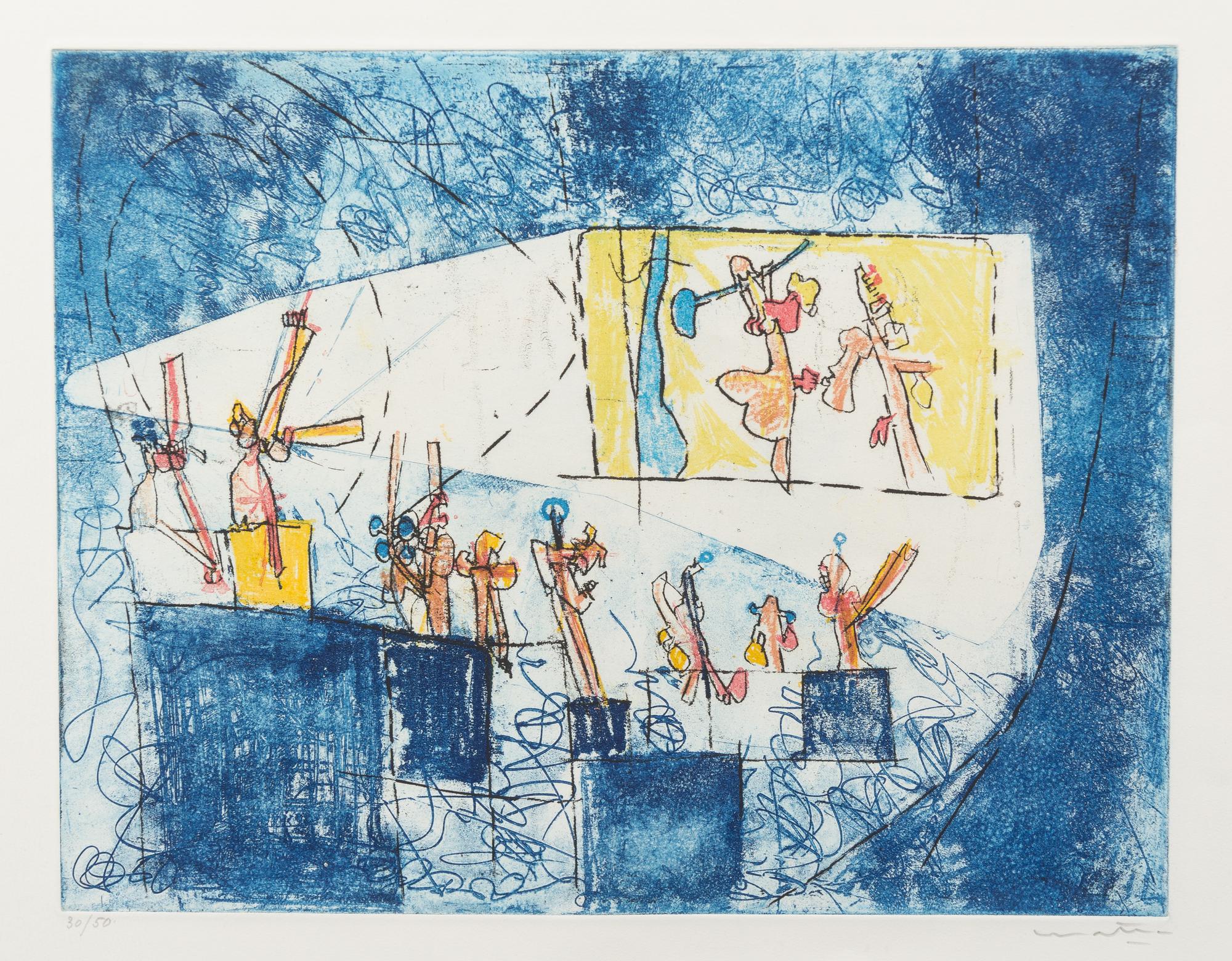 Roberto Matta, (Chilean, 1911-2002), Le Cinema (from Scenes famileres), 1962
