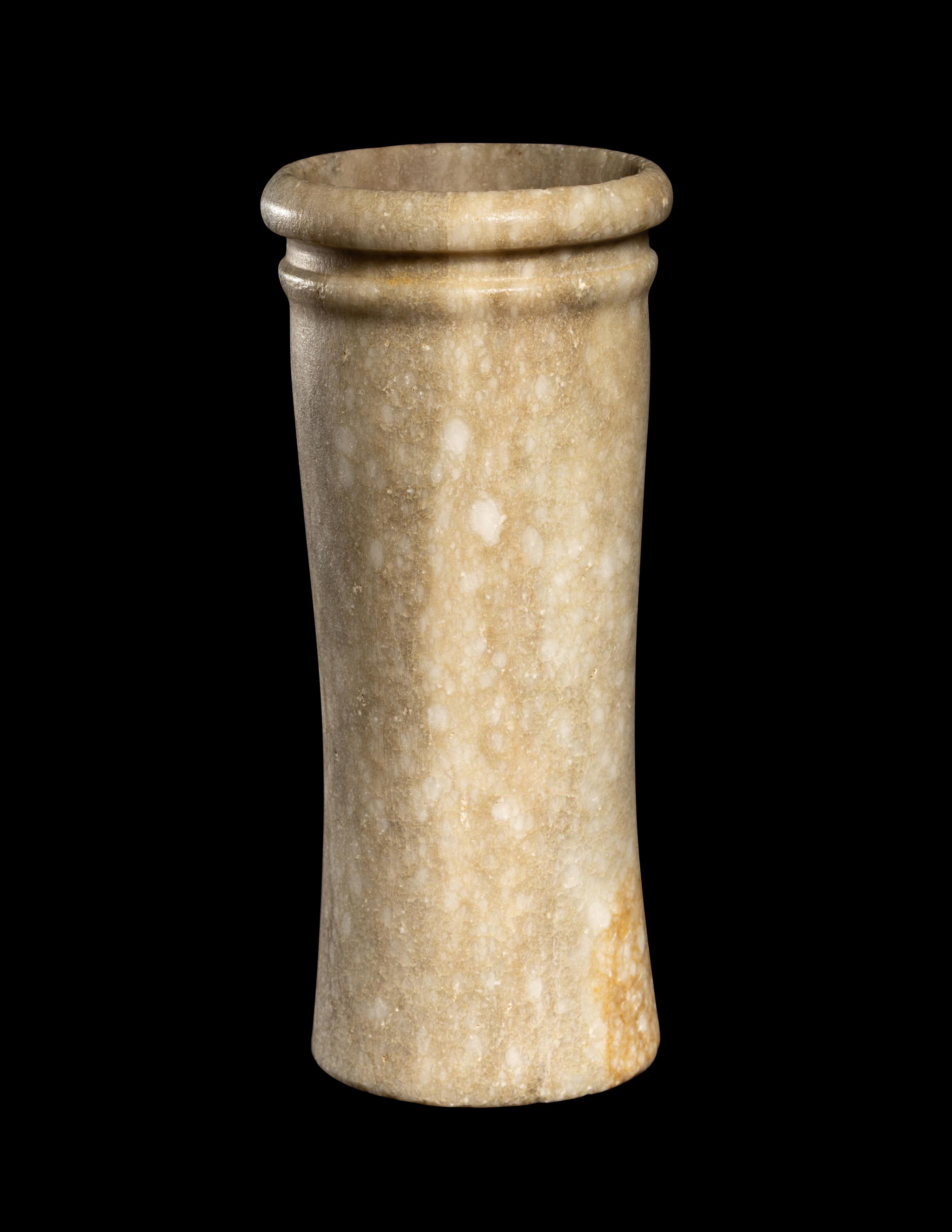 An Egyptian Alabaster Cylindrical Vessel