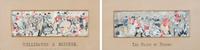 A Group of Two Framed Woven Silk Stevengraphs of Historical Scenes, Height 2 1/2 x width 7 inches.