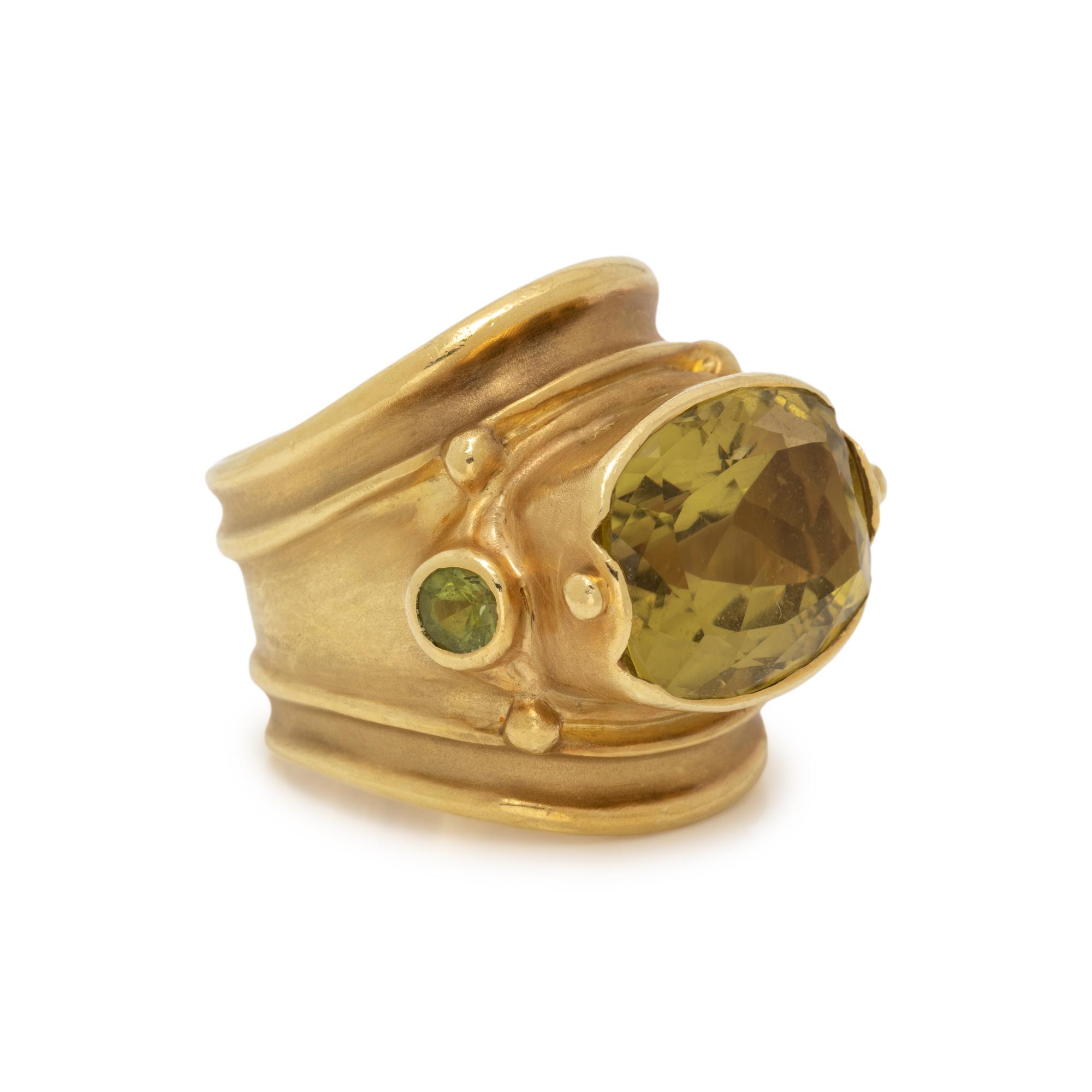 EVE ALFILLÉ, YELLOW GOLD AND GEMSTONE RING