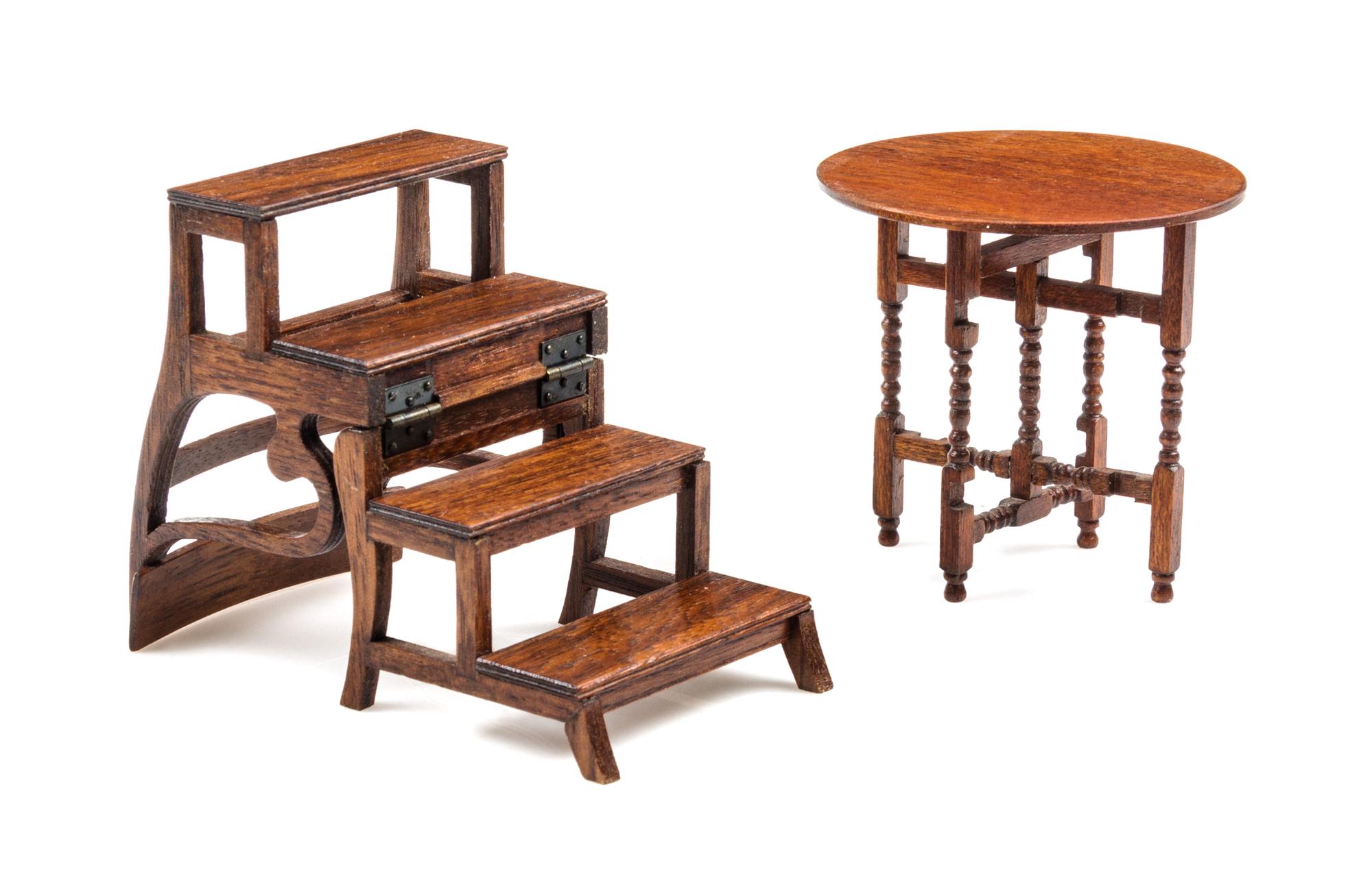 Two Mahogany Furniture Articles Height of first 2 3/4 inches. — Gerald Crawford