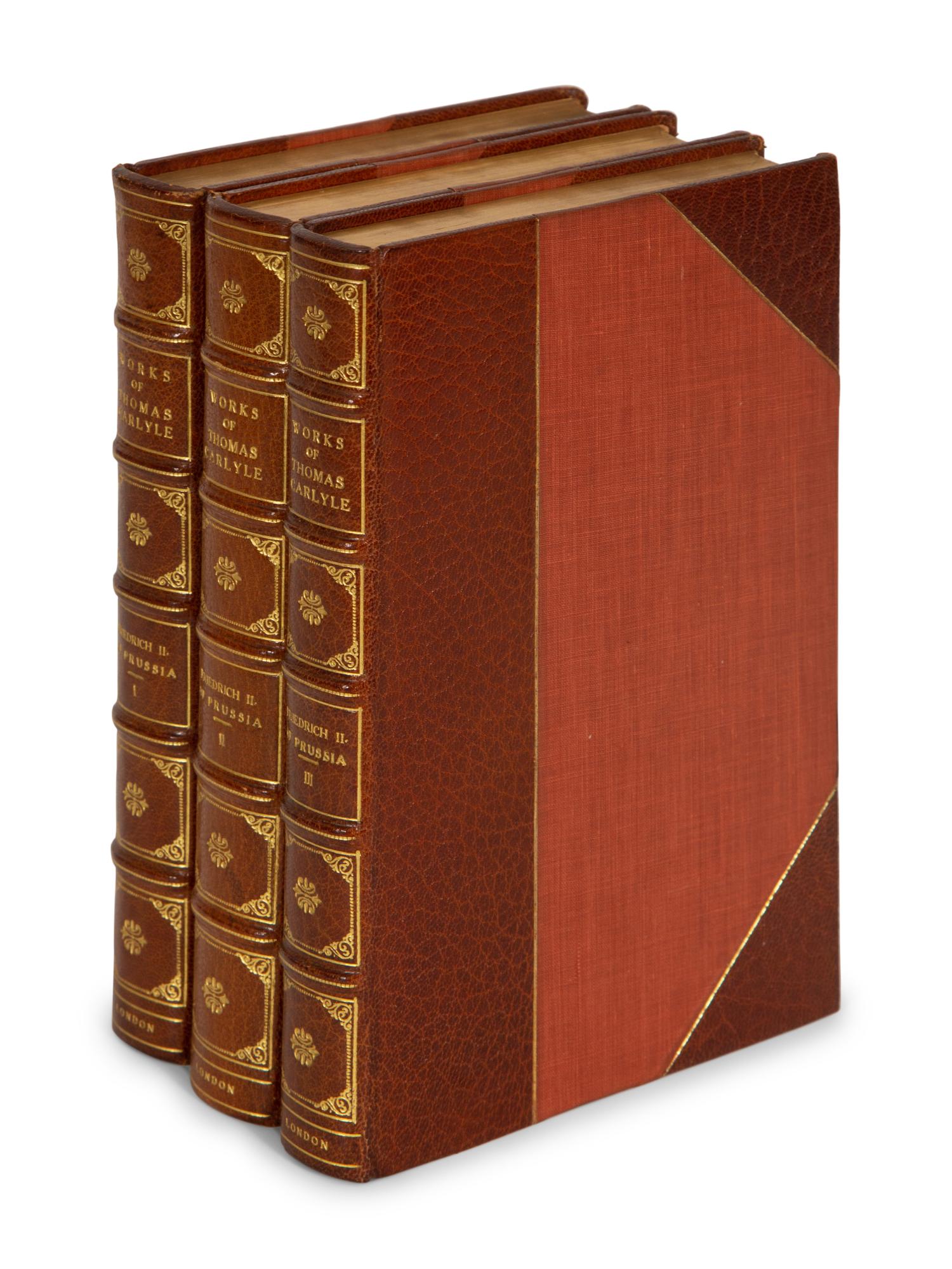 BINDINGS: Collected Works of Thomas Carlye , 34 vol., "Library Edition"