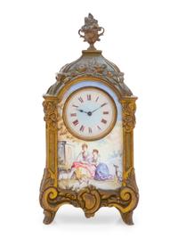 An Austrian Enameled Miniature Clock